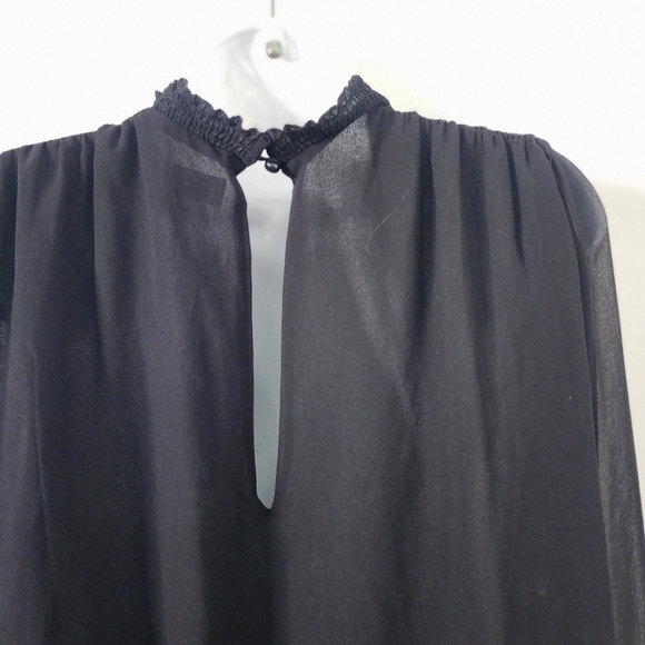 Wilfred Aritzia Valencia Fet'e Chiffon Blouse black Size Large - Picture 9 of 14